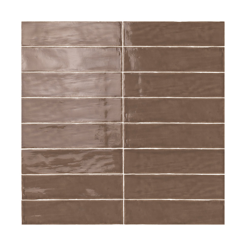 Lines Van Dyke Brown Glossy 3X12 Wall Tile
