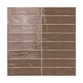 Lines Burnt Sienna Glossy 3X12 Wall Tile