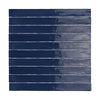 Lines Prussian Blue Glossy 2x20 Wall Tile