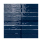 Lines Prussian Glossy 3X12 Wall Tile