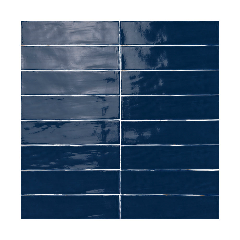 Lines Prussian Glossy 3X12 Wall Tile