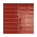 Lines Burnt Sienna Glossy 3X12 Wall Tile