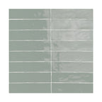 Lines Smokey Green Glossy 3X12 Wall Tile
