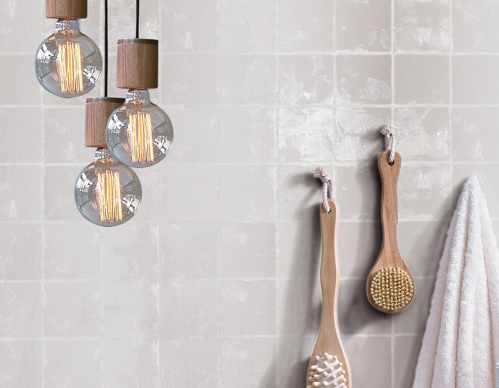 Harmony Cloud White Burst 5X5 Ceramic Wall Tile