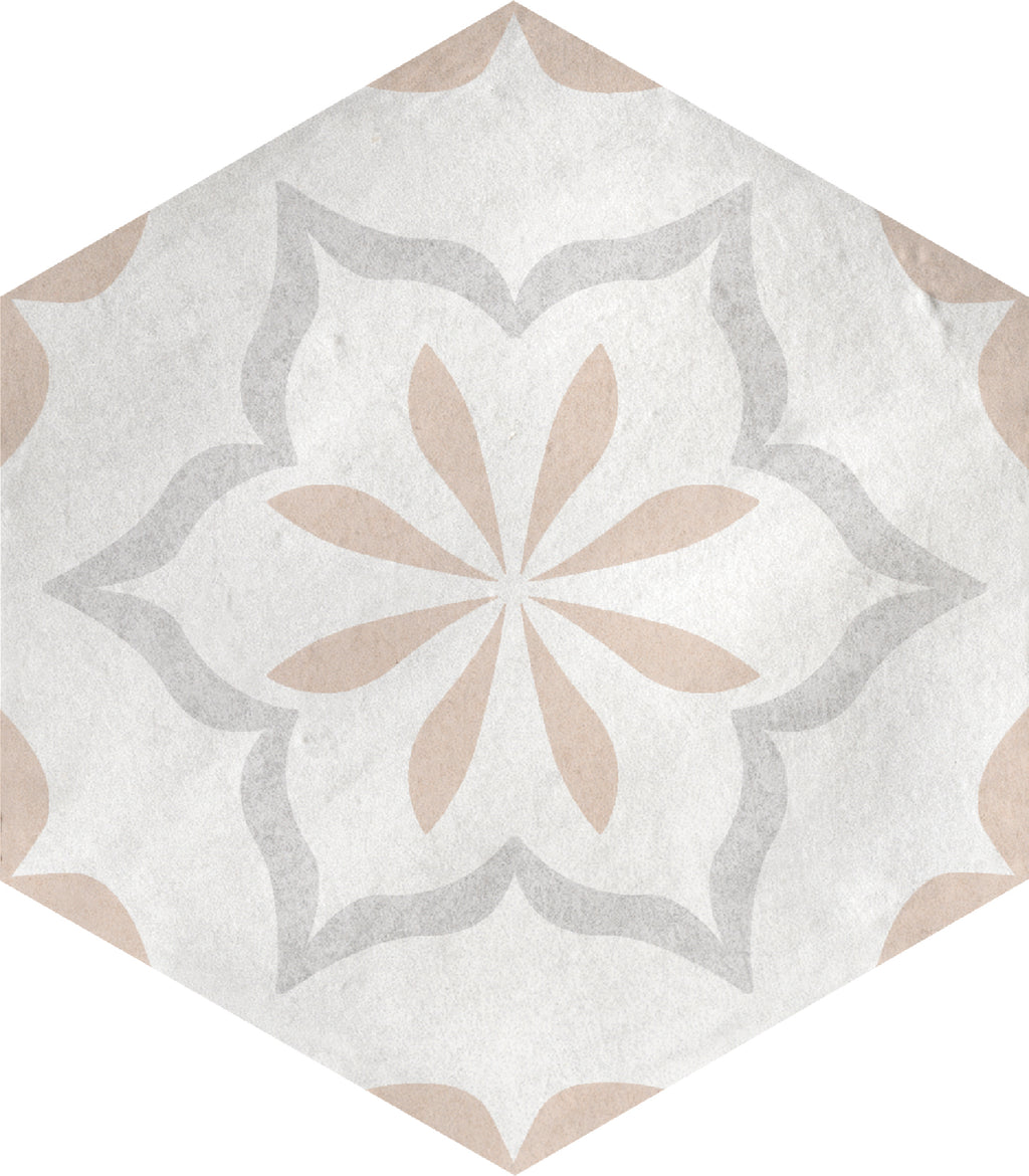 Marco Moonstone Deco Porcelain Hexagon Tile