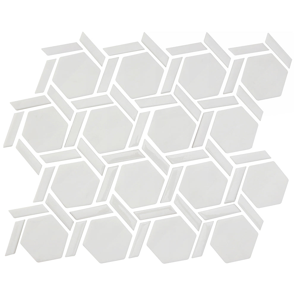 Aurora Milky Way Hex Wheel Glass Mosaic