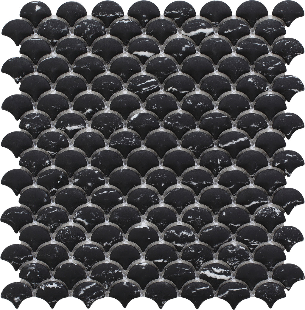 Eternal Nero Curve Appeal Glass Mosaic