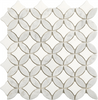 Artistic Thassos + Carrara Ellipse Mosaic- Polished
