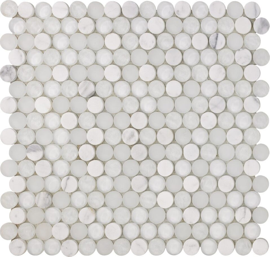 St. Croix Ice Penny Round Glass Mosaic