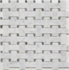 Basketweave | White Marble / Spain Grey Dot | Polished | 12x12 Sheet - Sample - Mission Stone & Tile
