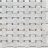 Basketweave | White Marble /  Grey Dot | Polished | 12x12 Sheet