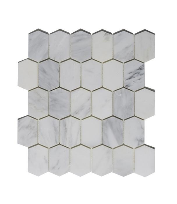 Mod Picket Mosaics | Oriental White Marble Honed - Sample