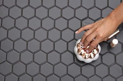 Matte Porcelain 2" Hexagon Mosaics | Black - Mission Stone & Tile