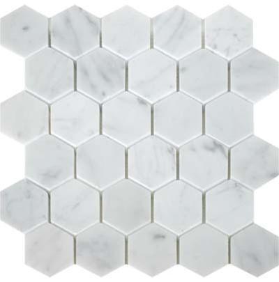 Hexagon | Bianco Carrara | Polished 3" - Sample - Mission Stone & Tile
