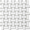 Basketweave | Ceramic White and Grey Dot - Sample - Mission Stone & Tile