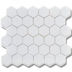 Matte Porcelain 2" Hexagon Mosaics | White - Mission Stone & Tile