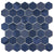 Forma | Porto Blu Hexagons Mosaic Tile 12 x 13 - Sample
