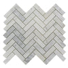 Herringbone Mosaic | Oriental White | Polished 1x3 - Mission Stone & Tile