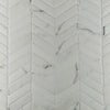 Calacatta Chevron Glass| Recycled Sintered Glass | White | 3/4" X 2-1/4" - Sample - Mission Stone & Tile