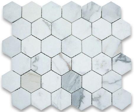 Hexagon | Calacatta | Polished 3" - Sample - Mission Stone & Tile
