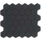 Matte Porcelain 2" Hexagon Mosaics | Black - Mission Stone & Tile