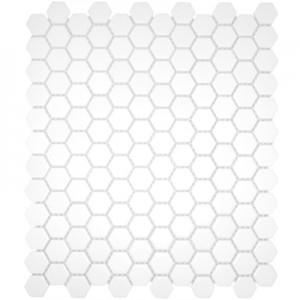 Hexagon Mosaics | Glazed Porcelain 1" White, Matte | ~ 12 x 12 Sheet - Sample