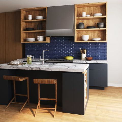 Forma | Porto Blu Bricks Mosaic Tile 12 x 15 - Sample